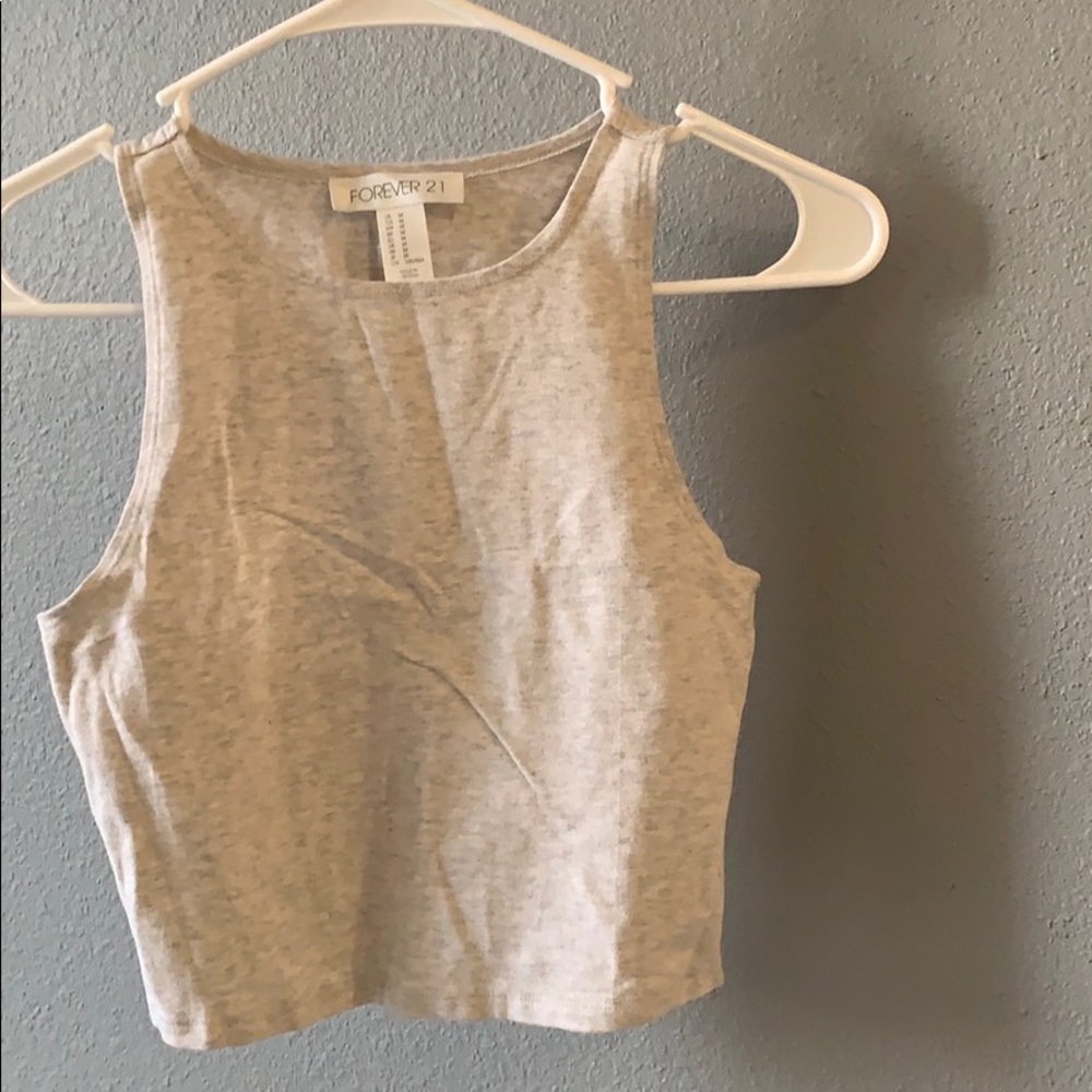 F21 Light Grey Crop Top size Medium